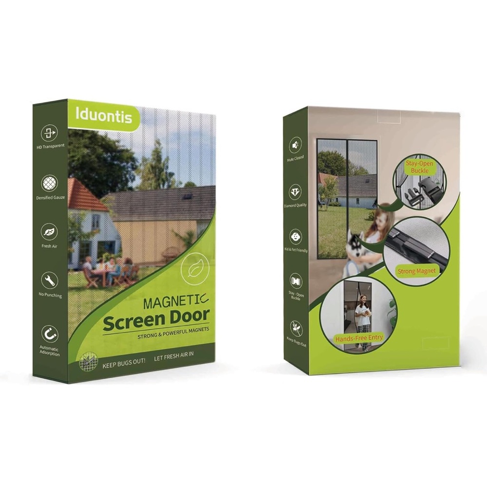 Magnetic Screen Door with Black Mesh